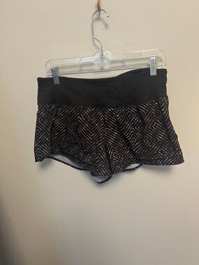 CALIA by Carrie Underwood Black Printed High-Waist Skort Shorts